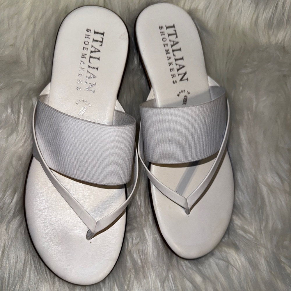 Italian shoemakers- size 8- white made in Italy- sandals